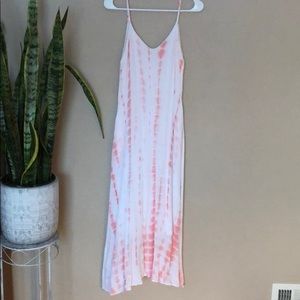 Pink tie dye beach dress